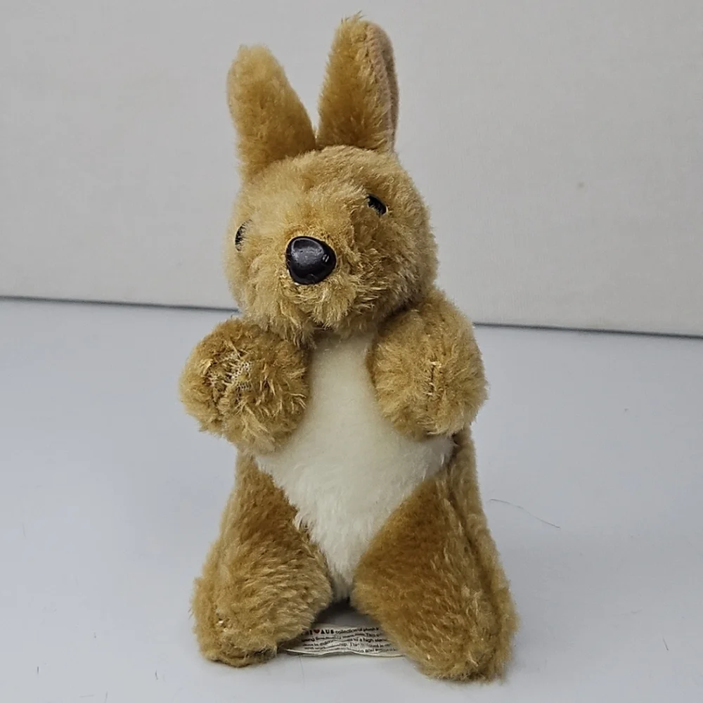 Plush Kangaroo Toy for Small Pets - Brown and Cream